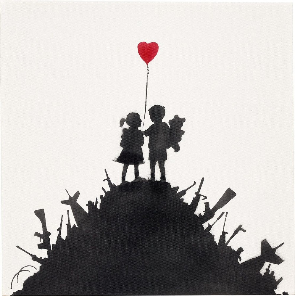 Banksy《槍枝上的孩子們》，2003年作 拍品 26，估價8,500,000 - 12,000,000 港元